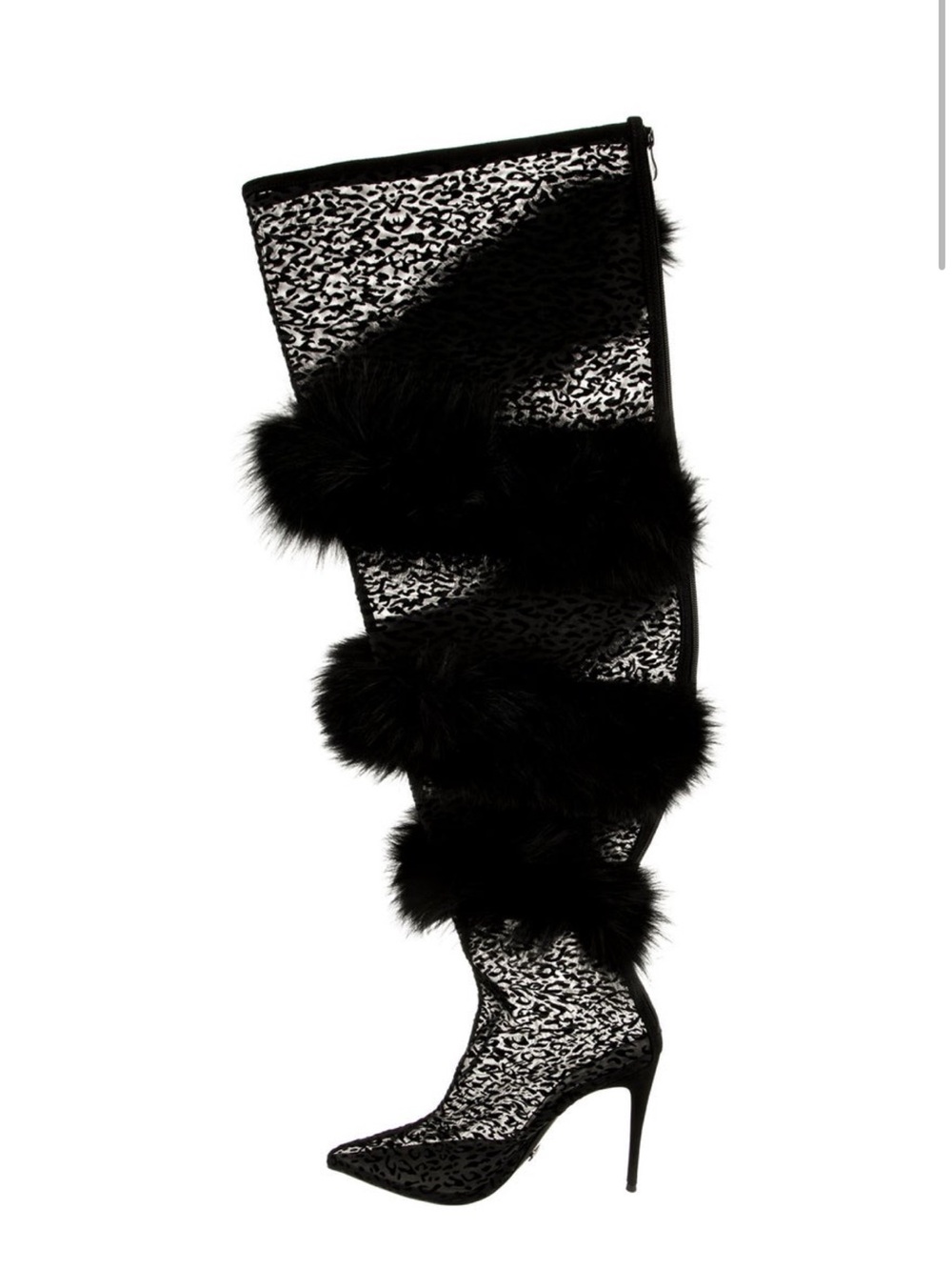 Jennifer Le Runway Mesh Animal Print Boots